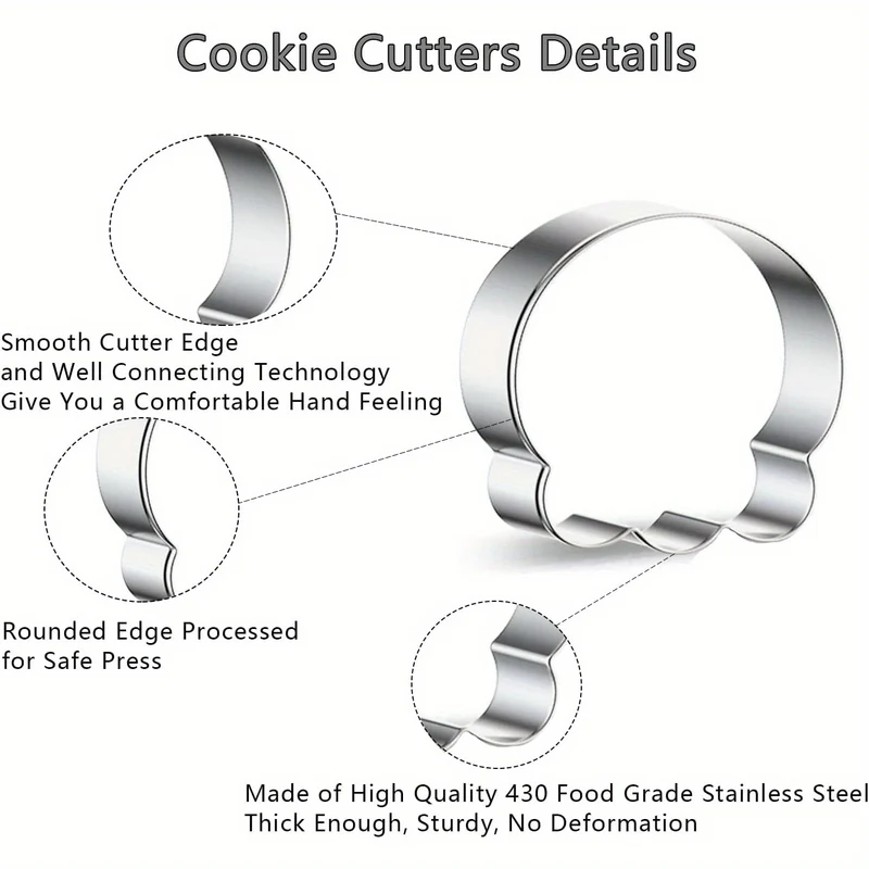 Halloween Steel Cookie and Biscuit Cutters, 7 Shapes: Pumpkin, Skull, Ghost