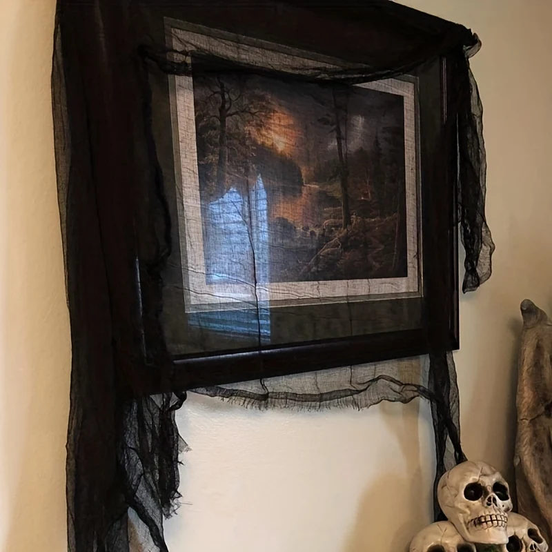Halloween Decorations and Ornaments Black Scary Fabric for a Haunted House Party