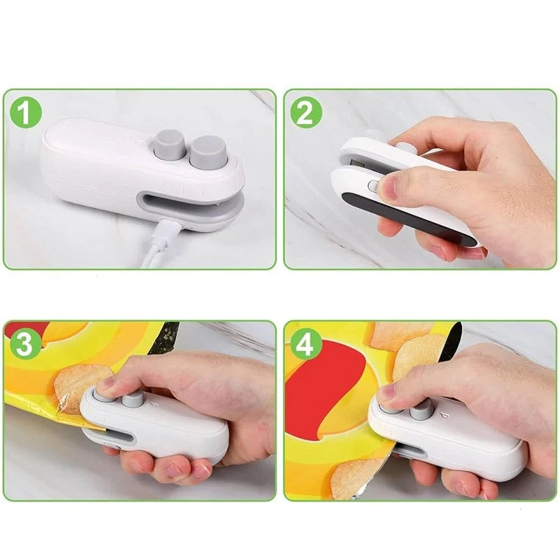 FreshSeal – 2-in-1 draagbaar sealapparaat USB oplaadbaar & compact