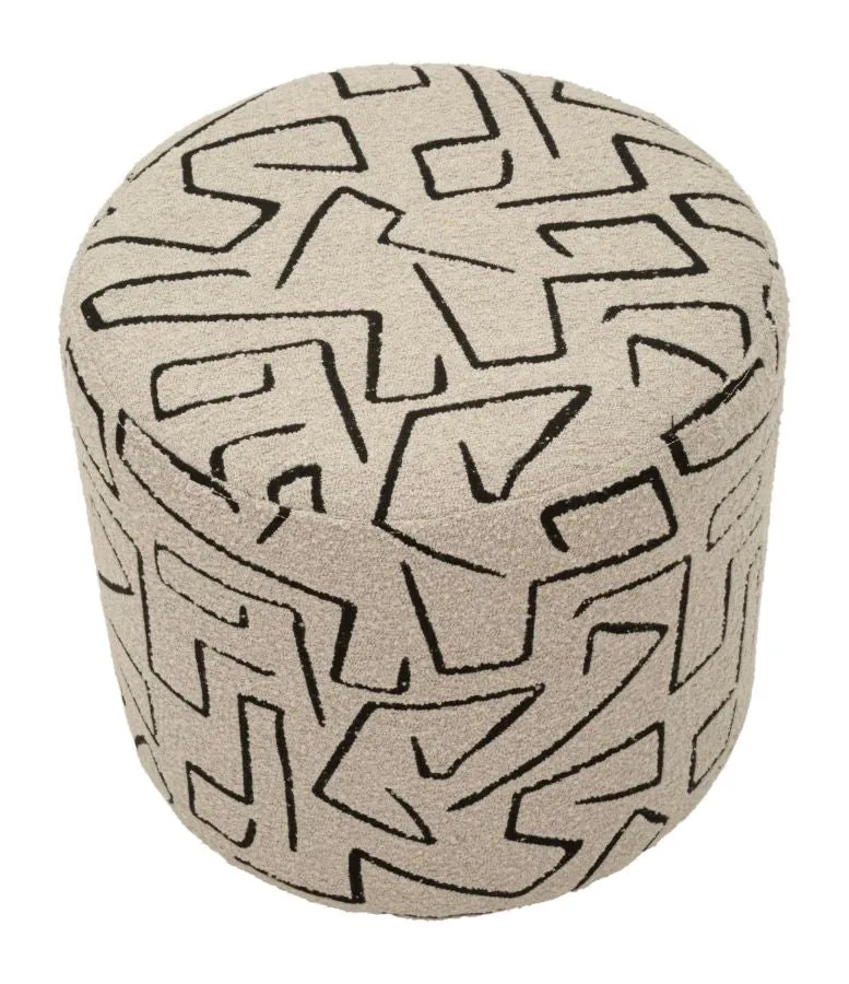 Puff Nairobi Ø44x40 cm in Pino e Spugna e Poliestere