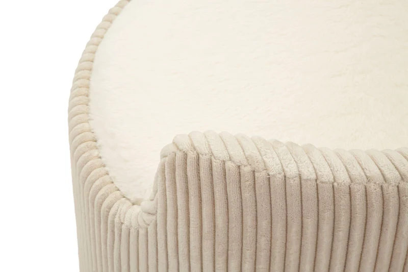 Puff da Toletta Dublino con Contenitore Ø47x53 cm in MDF e Spugna e Poliestere Bianco