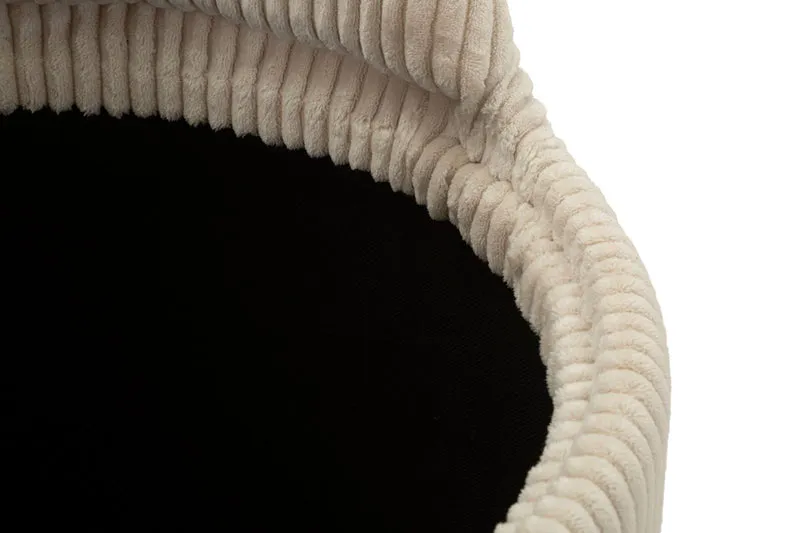 Puff da Toletta Dublino con Contenitore Ø47x53 cm in MDF e Spugna e Poliestere Bianco