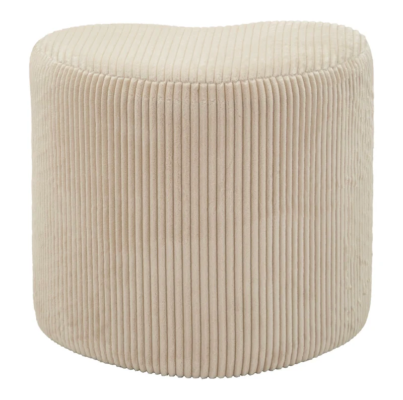 Puff Heart Dublino 49x45x42 cm in MDF e Spugna e Poliestere Bianco