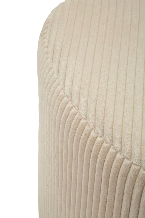 Puff Heart Dublino 49x45x42 cm in MDF e Spugna e Poliestere Bianco