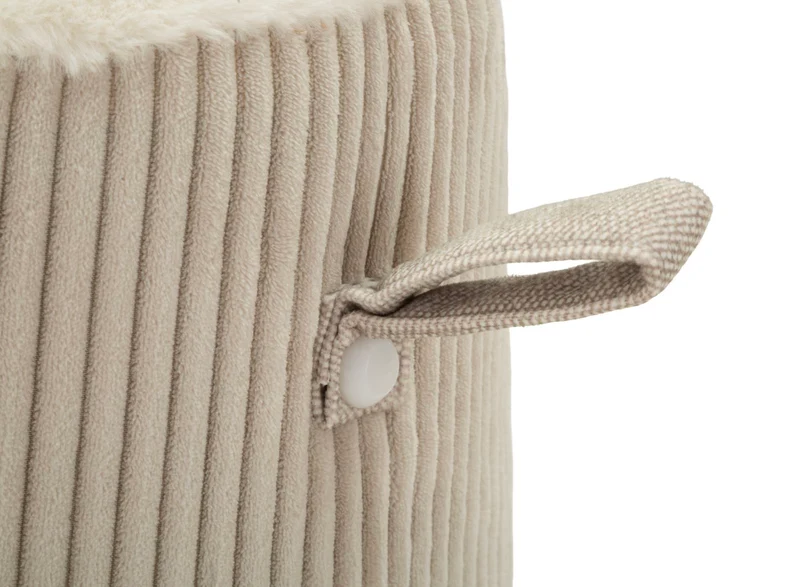 Puff Dublino Cone Ø41x45 cm in MDF e Spugna e Poliestere Bianco