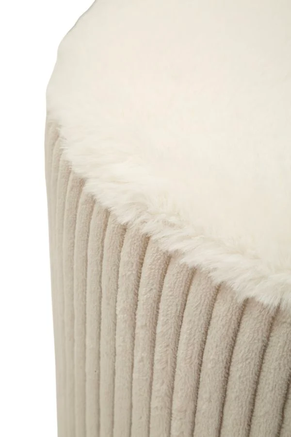 Puff Dublino Cone Ø41x45 cm in MDF e Spugna e Poliestere Bianco