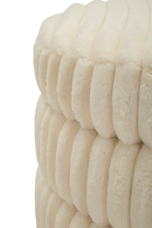 Puff Goteborg Levels Ø41x46 cm in MDF e Spugna e Poliestere Bianco