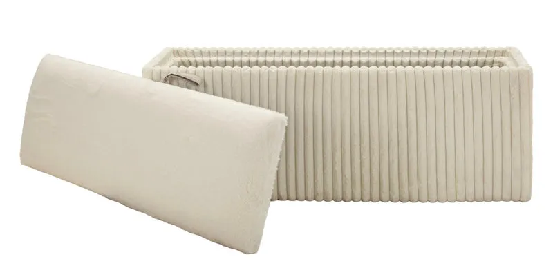 Panca con Contenitore Goteborg 113x41x44 cm in MDF e Spugna e Poliestere Bianco