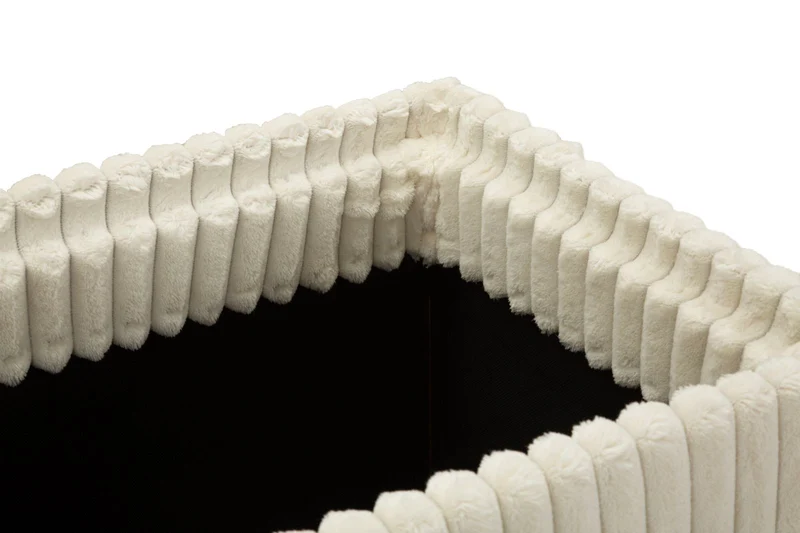 Panca con Contenitore Goteborg 113x41x44 cm in MDF e Spugna e Poliestere Bianco