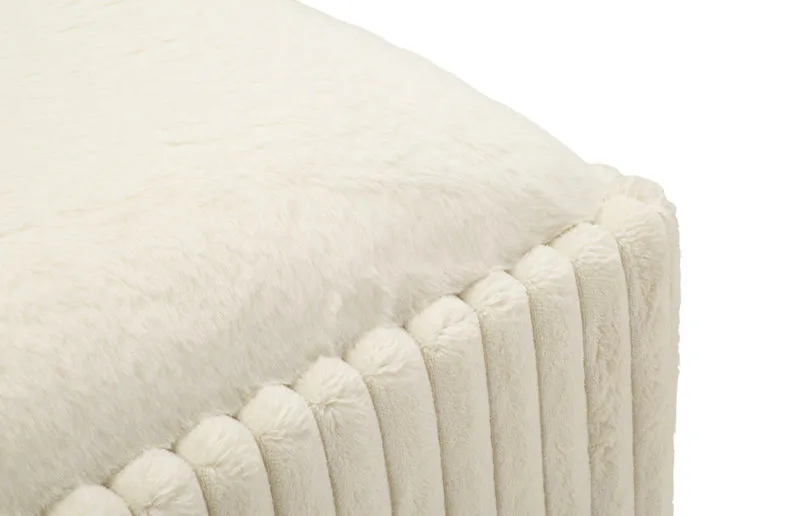 Panca con Contenitore Goteborg 113x41x44 cm in MDF e Spugna e Poliestere Bianco