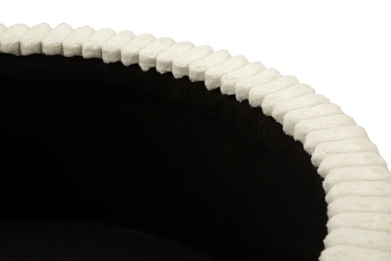 Puff Goteborg Big Ø83x56 cm in MDF e Spugna e Poliestere Bianco