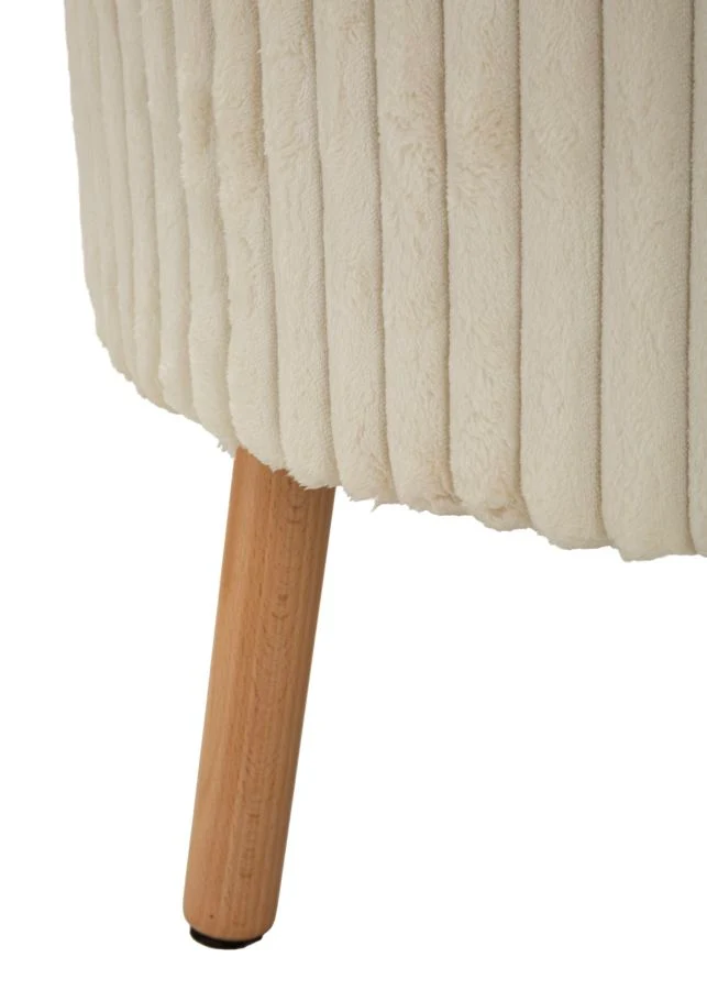 Puff Goteborg Big Ø83x56 cm in MDF e Spugna e Poliestere Bianco