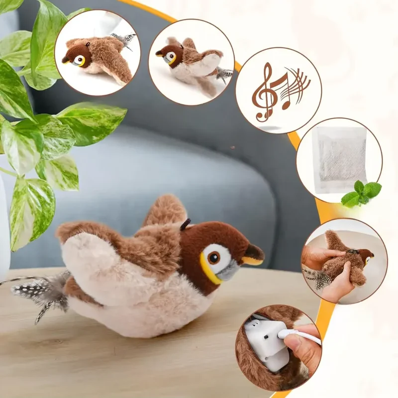Engaging Fluttering Bird Toy for Cats