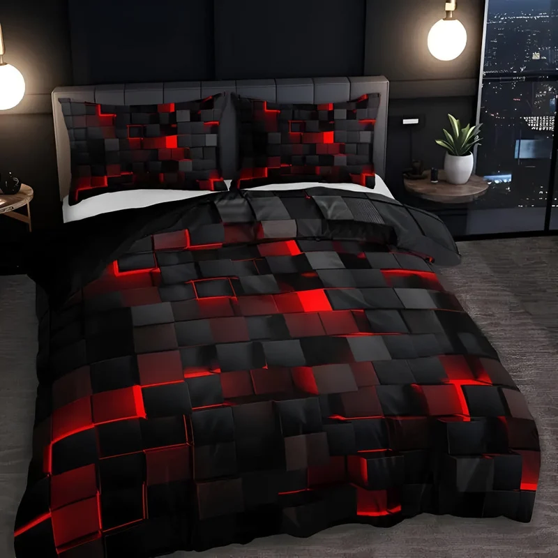 Modern Geometric 3-Piece Bedding Set