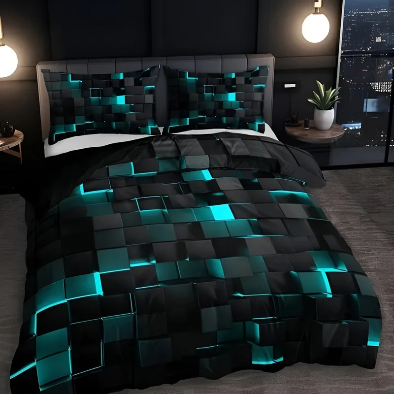 Modern Geometric 3-Piece Bedding Set
