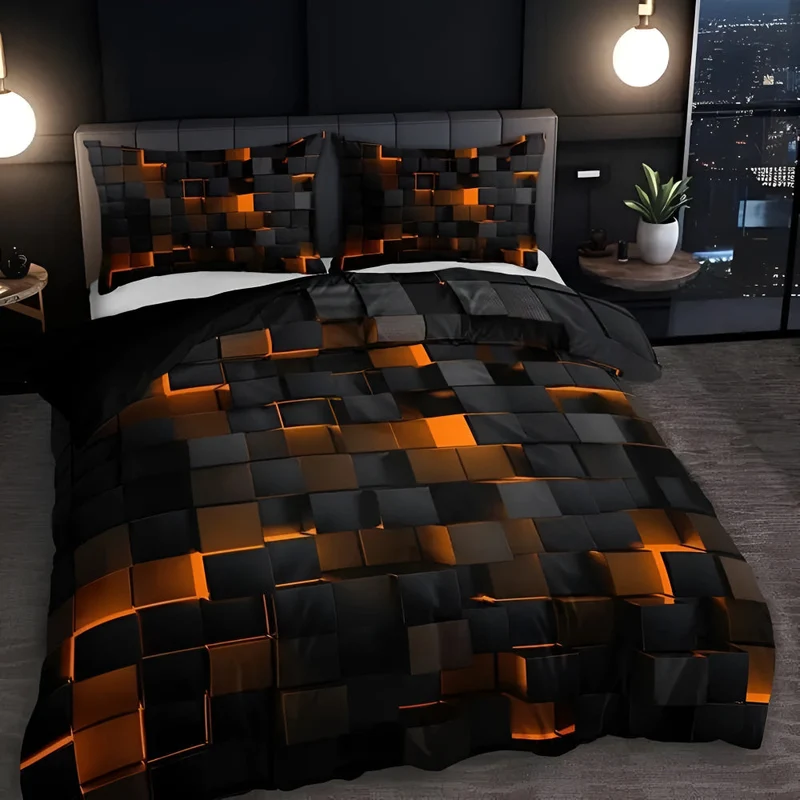 Modern Geometric 3-Piece Bedding Set