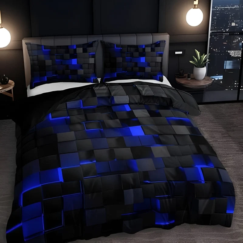 Modern Geometric 3-Piece Bedding Set