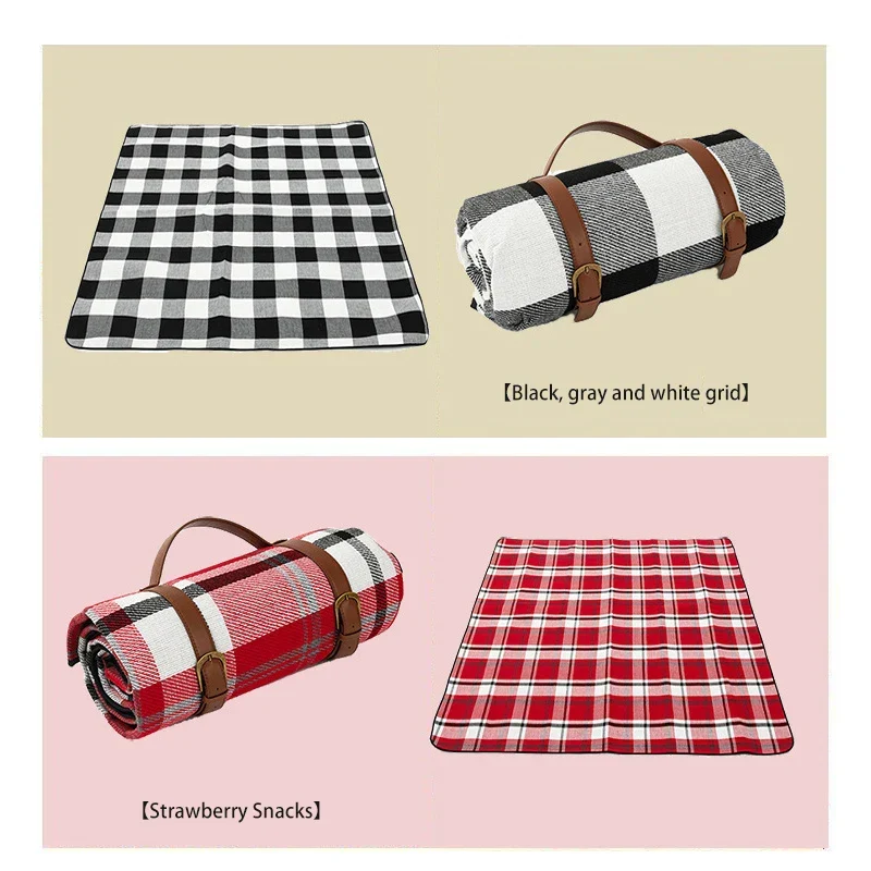 Elegant Checkered Picnic Blanket for Outdoor Relaxation
