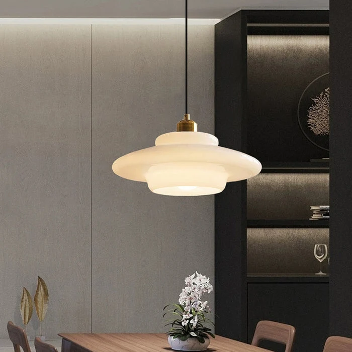 Modern white glass pendant lamp