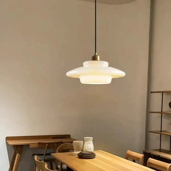 Modern white glass pendant lamp