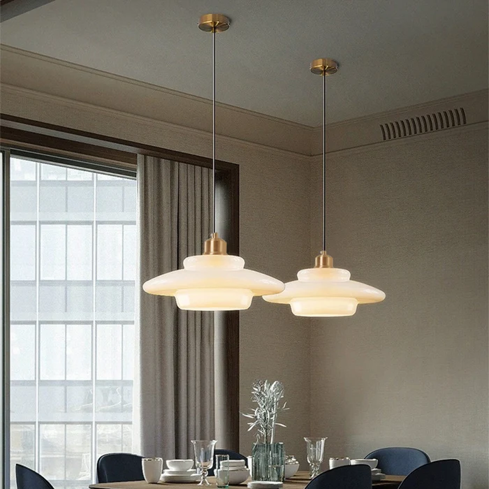 Modern white glass pendant lamp