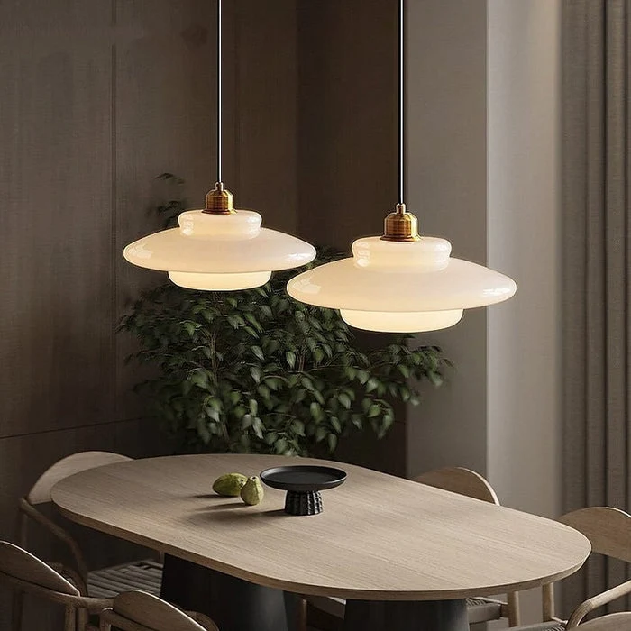 Modern white glass pendant lamp