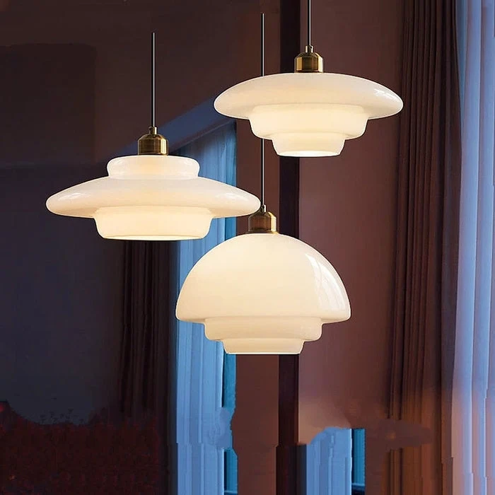 Modern white glass pendant lamp