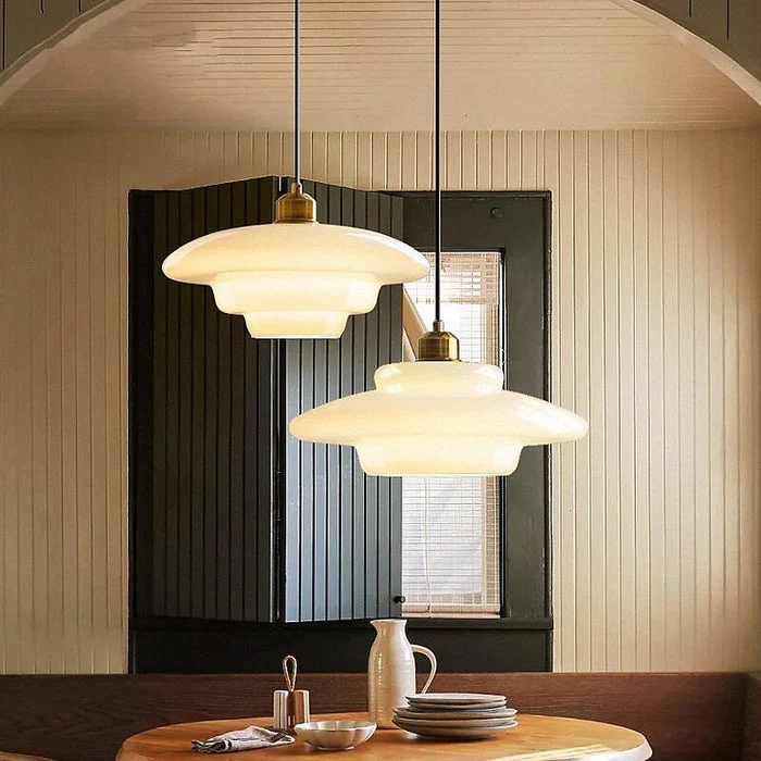 Modern white glass pendant lamp