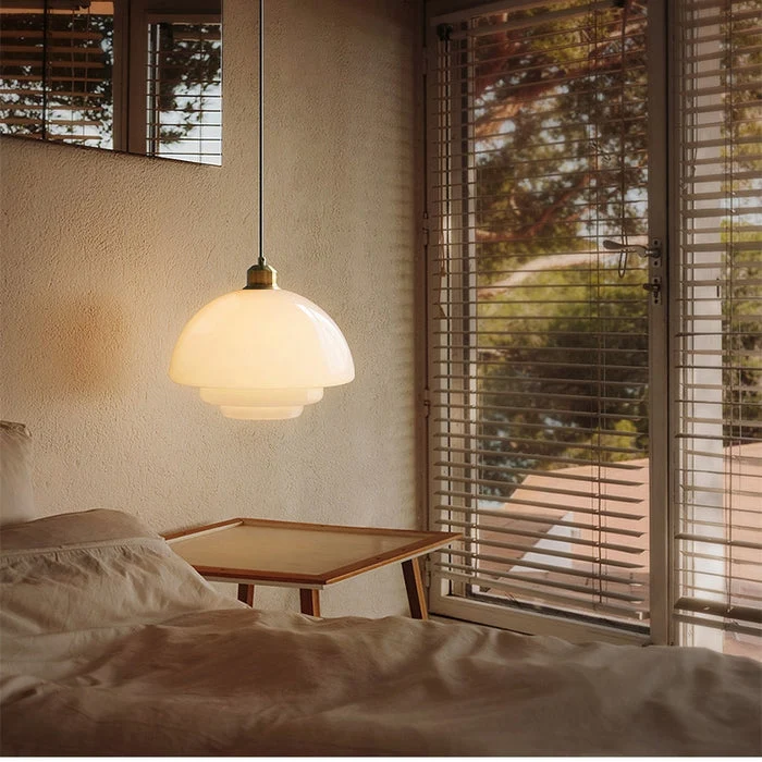 Modern white glass pendant lamp