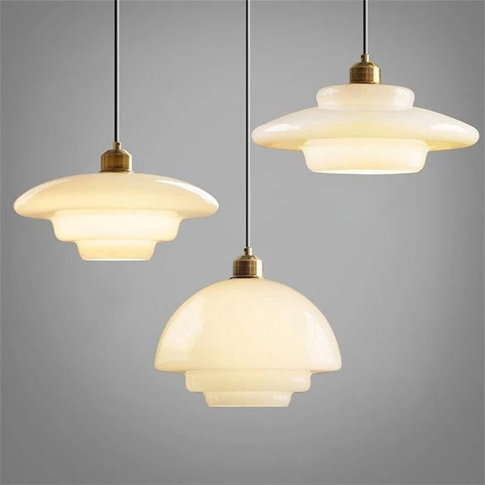 Modern white glass pendant lamp