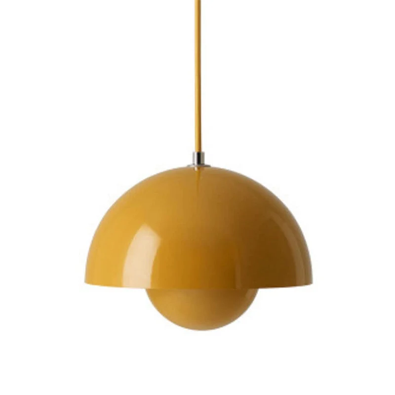 Modern pendant lamp with floating spherical glow