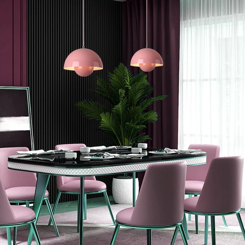 Modern pendant lamp with floating spherical glow