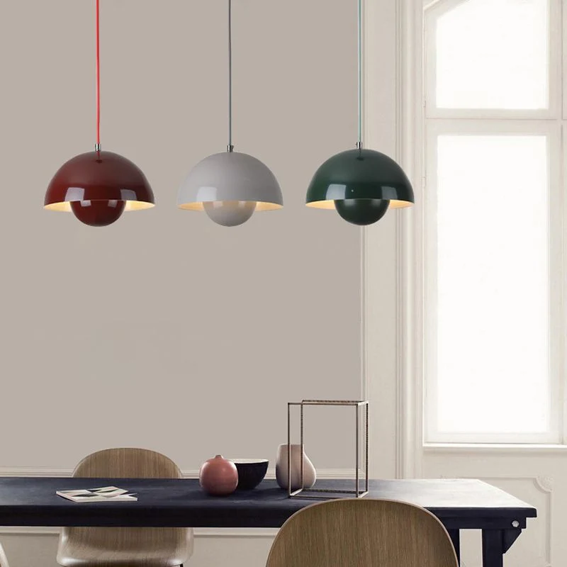 Modern pendant lamp with floating spherical glow