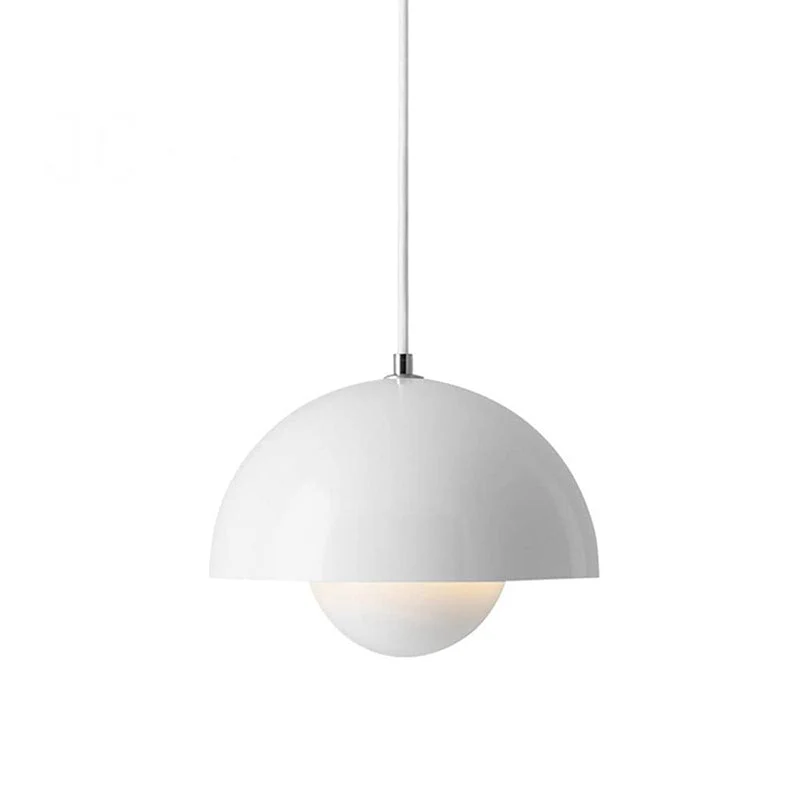 Modern pendant lamp with floating spherical glow