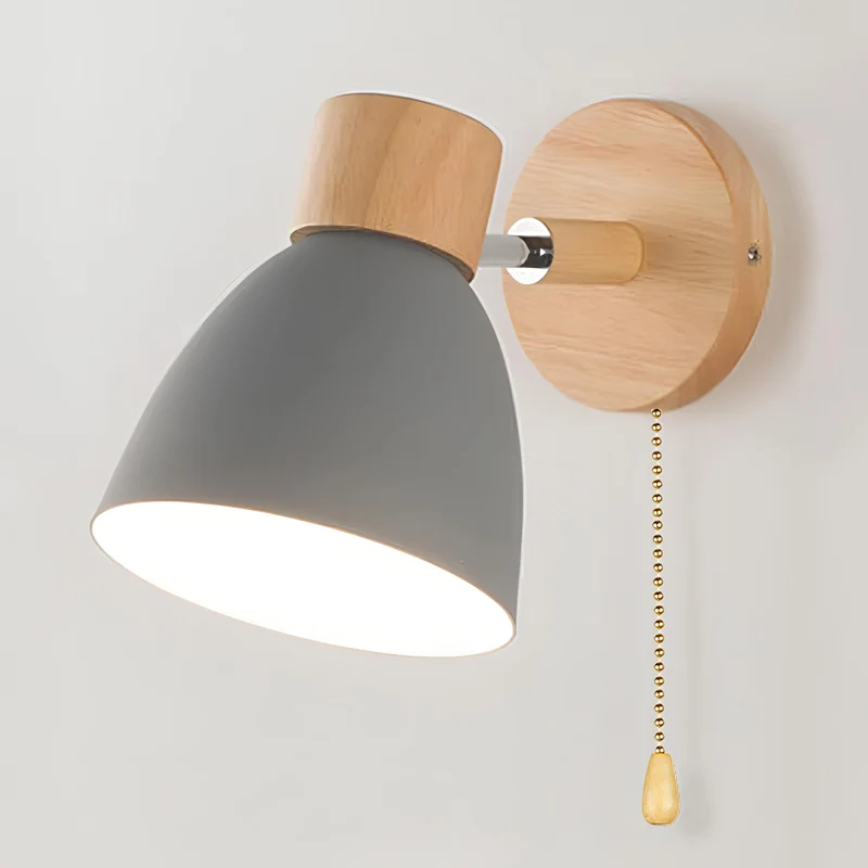 Warm Scandinavian wall sconce with convenient switch