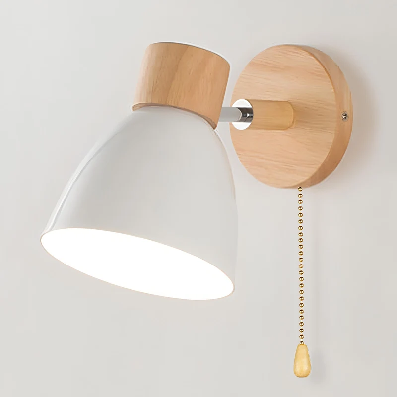 Warm Scandinavian wall sconce with convenient switch