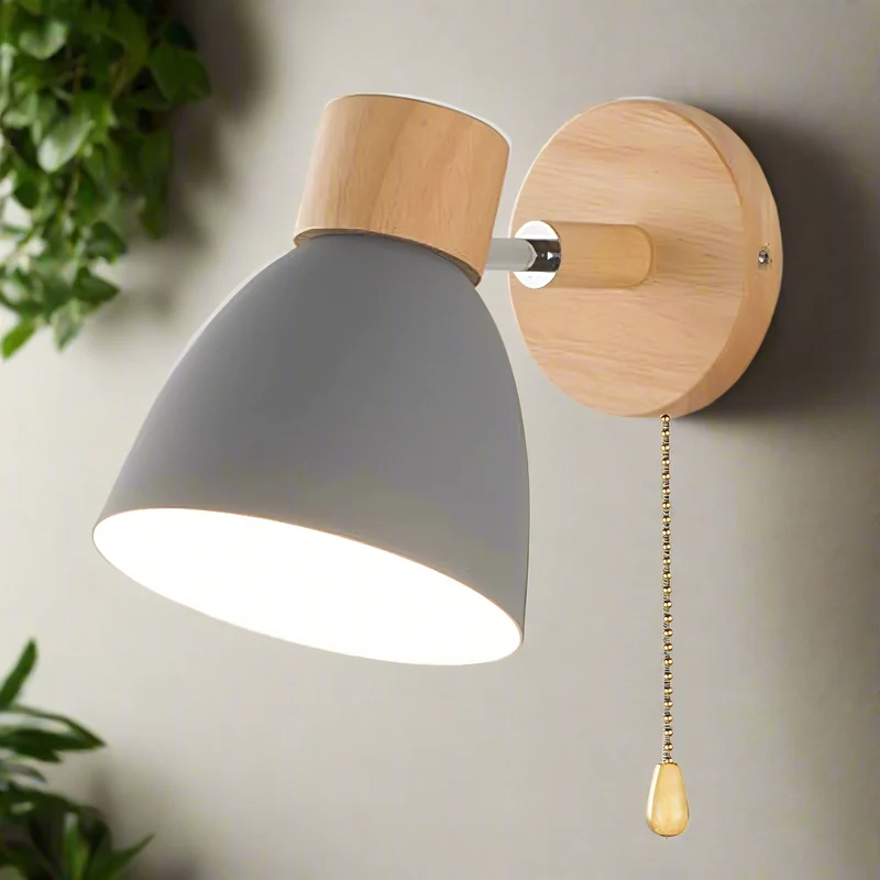 Warm Scandinavian wall sconce with convenient switch