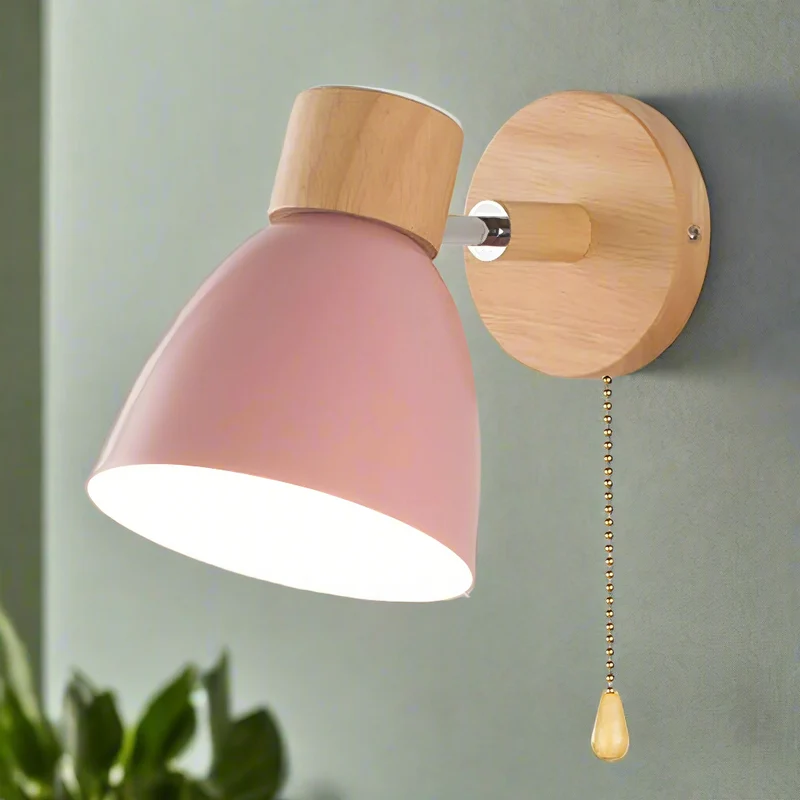 Warm Scandinavian wall sconce with convenient switch
