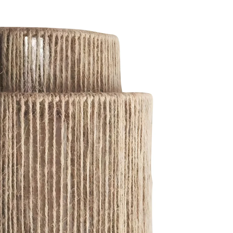Natural Japanese wall lamp with weaving