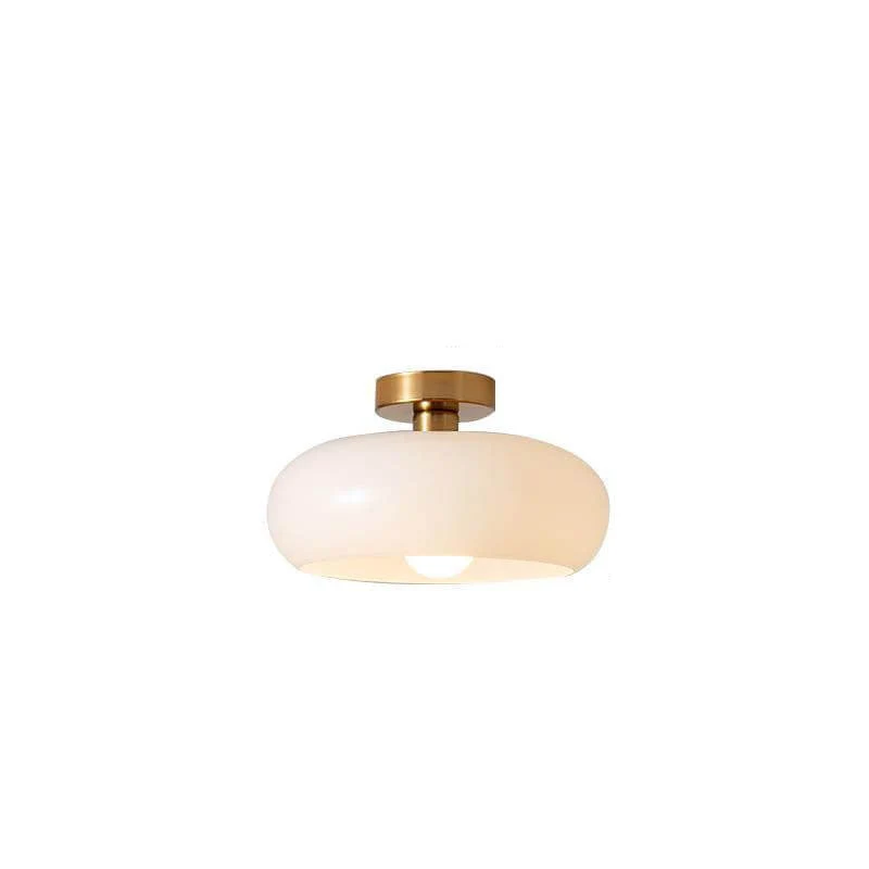 Amber Shade Round Ceiling Lamp Warm Light for Living Room and Bedroom