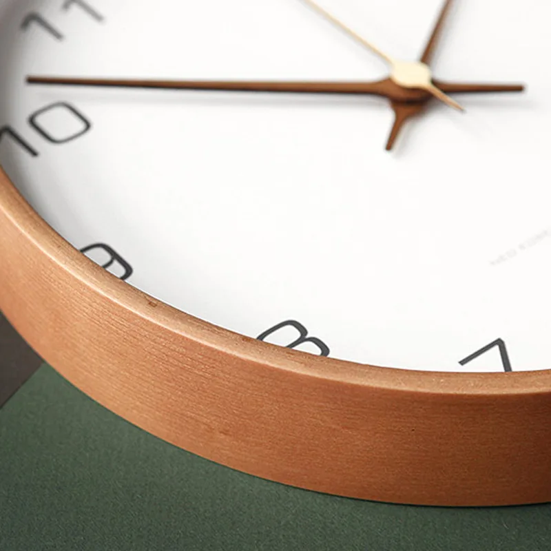 Minimalist Wall Clock – Wooden and Glass Design, Quiet Quartz Mechanism