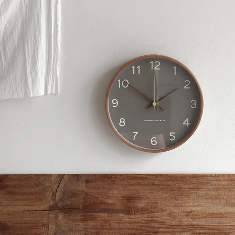 Minimalist Wall Clock – Wooden and Glass Design, Quiet Quartz Mechanism