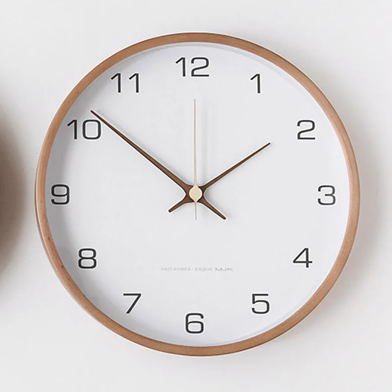 Minimalist Wall Clock – Wooden and Glass Design, Quiet Quartz Mechanism