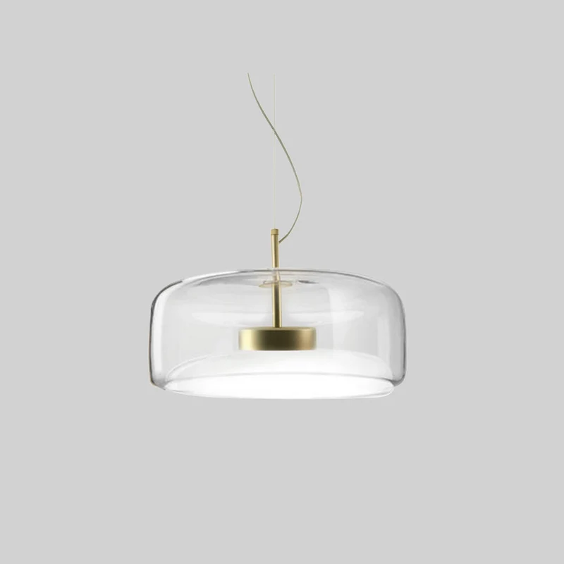 Vintage Amber Pendant Lamp with Gold Details – Warm Light