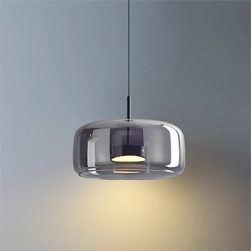 Vintage Amber Pendant Lamp with Gold Details – Warm Light