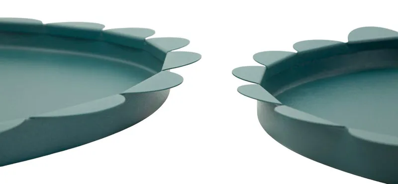 Svuotatasche Saturno Rot, Ottanio Coppia Ø33x2 cm in Metallo Verde acqua