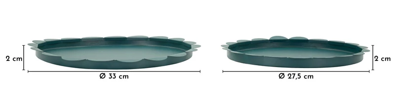 Svuotatasche Saturno Rot, Ottanio Coppia Ø33x2 cm in Metallo Verde acqua
