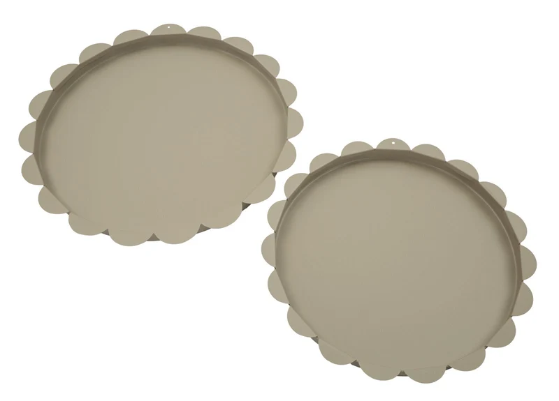 Svuotatasche Saturno Rot, Tortora Coppia Ø33x2 cm in Metallo Grigio tortora