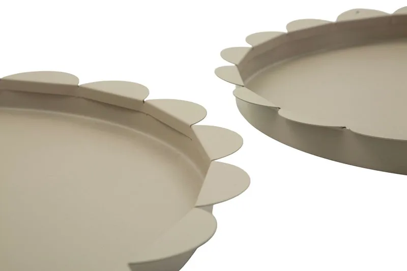 Svuotatasche Saturno Rot, Tortora Coppia Ø33x2 cm in Metallo Grigio tortora