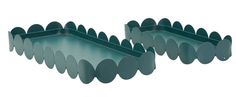 Svuotatasche Saturno Rett, Ottanio Coppia 40x16,5x4,5 cm in Metallo Verde acqua